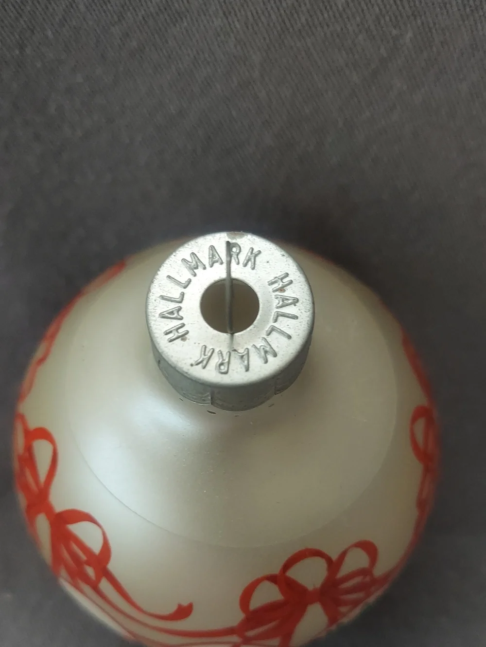 Vintage Hallmark glass ornament labeled 'First Christmas Together 1985